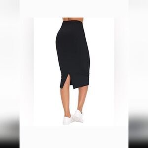 Eileen Fisher Pencil Skirt Size Small Petite Black Slit